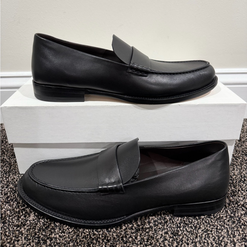 The Row Novus Black Leather Loafers Slip-On Shoes